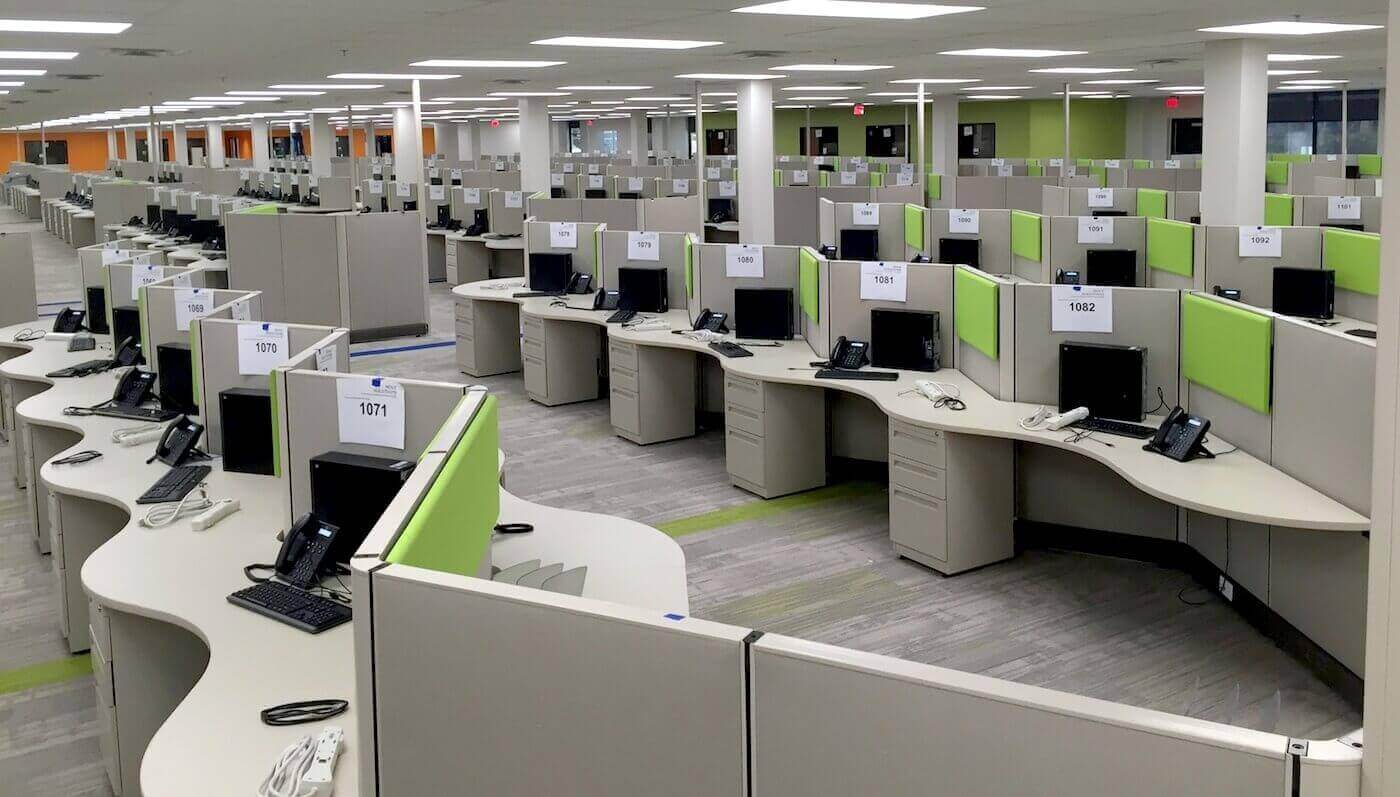 remanufactured call center cubicles