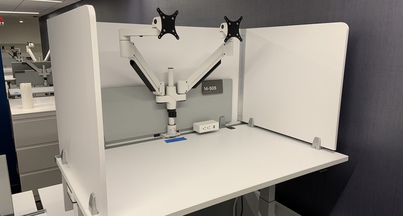 freestanding sit-stand surrounds for COVID-19 workstations
